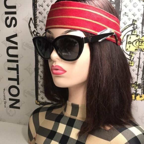 New Authentic Prada Black Women's Sunglasses PR 16X-F 1AB-550